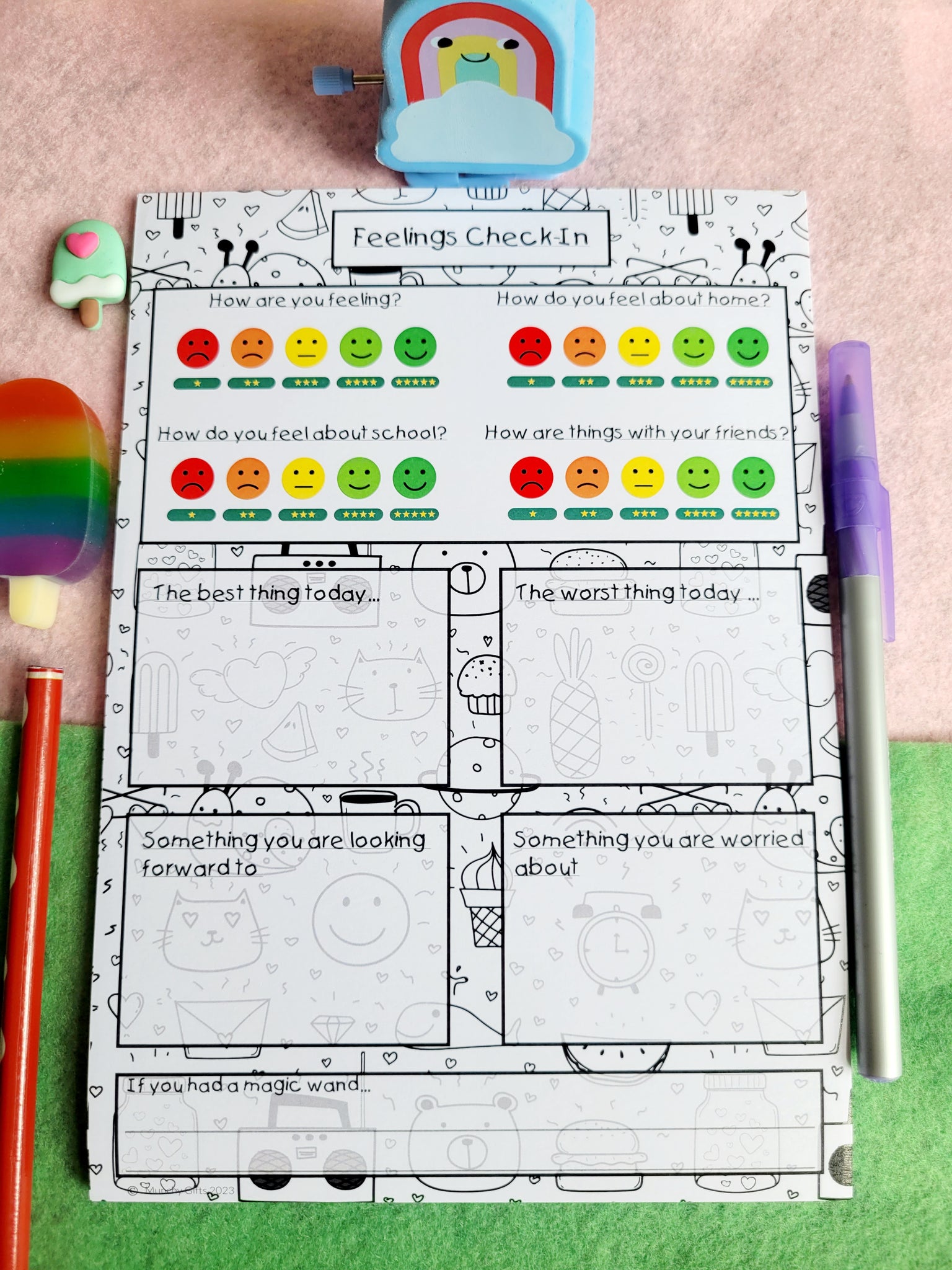 Feelings check in doodle pad – Munchy Gifts